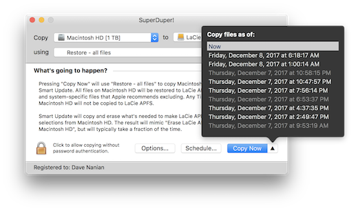 Mac os x clone startup drive to external disk